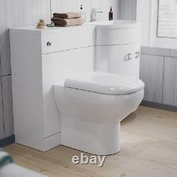 Nes Home 1100mm Right Hand Sink White Combination Vanity Unit with BTW Toilet