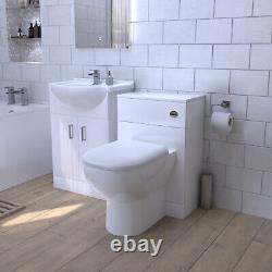 Nes Home 1700mm Bath Suite, Basin Vanity Unit, WC & BTW Comfort Height Toilet