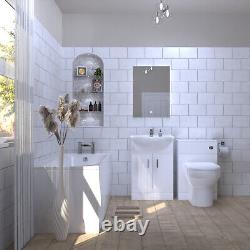 Nes Home 1700mm Bath Suite, Basin Vanity Unit, WC & BTW Comfort Height Toilet