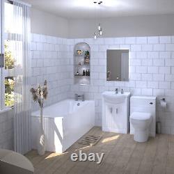 Nes Home 1700mm Bath Suite, Basin Vanity Unit, WC & BTW Comfort Height Toilet