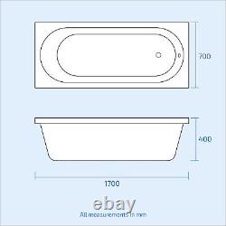 Nes Home 1700mm Bath Suite, Basin Vanity Unit, WC & BTW Comfort Height Toilet