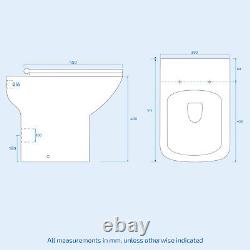 Nes Home 2 Drawers White Basin Vanity Cabinet, WC Unit & Back To Wall Toilet