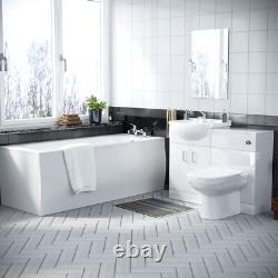 Nes Home 3 Piece Bathroom Suite BTW Toilet Basin Vanity Unit and Bath Flat Pack