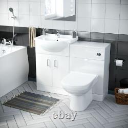Nes Home 3 Piece Bathroom Suite BTW Toilet Basin Vanity Unit and Bath Flat Pack