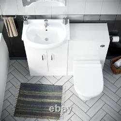 Nes Home 3 Piece Bathroom Suite BTW Toilet Basin Vanity Unit and Bath Flat Pack