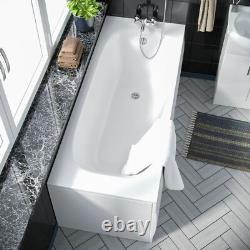 Nes Home 3 Piece Bathroom Suite BTW Toilet Basin Vanity Unit and Bath Flat Pack