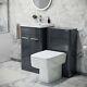 Nes Home 500mm Vanity Basin Unit, Wc Unit & Back To Wall Toilet Anthracite