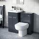 Nes Home 500mm Vanity Basin Unit, Wc Unit & Debra Back To Wall Toilet Anthracite