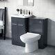 Nes Home 500mm Vanity Basin Unit, Wc Unit & Elso Back To Wall Toilet Anthracite