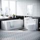 Nes Home 550mm White Basin Vanity, Wc, Btw Toilet & Acrylic Bath Suite Flat Pack