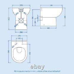 Nes Home 550mm White Basin Vanity, WC Unit, Rimless BTW Toilet & Bath Set