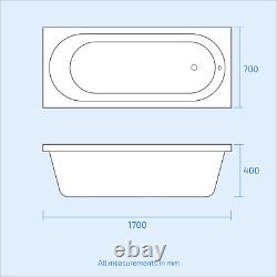 Nes Home 550mm White Basin Vanity, WC Unit, Rimless BTW Toilet & Bath Set