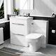 Nes Home 600mm Floor Standing Vanity Unit, Wc Unit & Back To Wall Toilet White