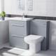 Nes Home 600mm Matte Grey 2 Drawers Vanity Unit, Back To Wall Toilet