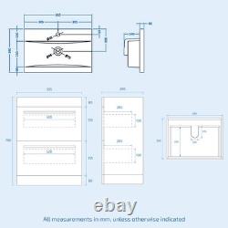 Nes Home 600mm Matte Grey 2 Drawers Vanity Unit, Back To Wall Toilet