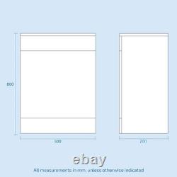 Nes Home 600mm Matte Grey 2 Drawers Vanity Unit, Back To Wall Toilet