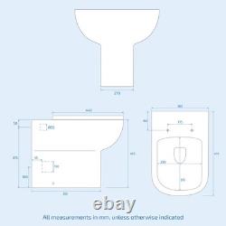 Nes Home 600mm Matte Grey 2 Drawers Vanity Unit, Back To Wall Toilet
