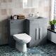 Nes Home 600mm Rh Grey Basin Vanity Cabinet And Wc Btw Toilet Unit