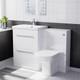 Nes Home 600mm White 2 Drawers Vanity Unit, Back To Wall Toilet