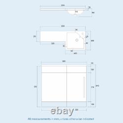 Nes Home 900 mm Grey Right-hand Basin Vanity Unit WC Rimless Back To Wall Toilet