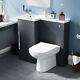 Nes Home 900mm Left Hand Matt Grey Basin Vanity, Wc Unit & Back To Wall Toilet