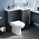 Nes Home 900mm Right Hand Matt Grey Basin Vanity, Wc Unit & Back To Wall Toilet