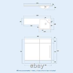 Nes Home 900mm Right Hand Matt Grey Basin Vanity, WC Unit & Back To Wall Toilet