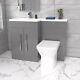 Nes Home Aric Left Hand 1100mm Vanity Basin Unit, Wc Unit & Back To Wall Toilet