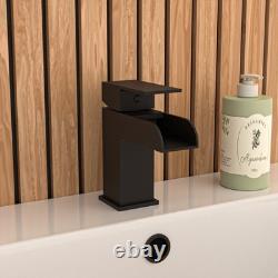 Nes Home Bath Screen Shower White Doors Vanity Toilet Matte Black Taps