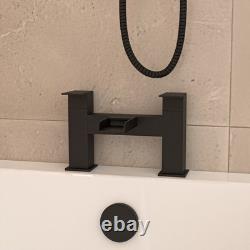 Nes Home Bath Screen Shower White Doors Vanity Toilet Matte Black Taps