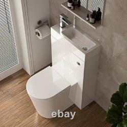Nes Home Compact 2-in-1 Back to Wall Toilet and WC Unit Combined Basin