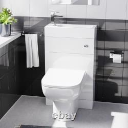 Nes Home Compact Basin Combined 2-in-1 Back to Wall Toilet and WC Unit