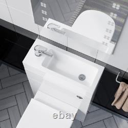 Nes Home Compact Basin Combined 2-in-1 Back to Wall Toilet and WC Unit