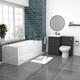 Nes Home Dark Grey 500mm Pvc 2 Drawers Vanity Wc Unit Btw Toilet And Bath Set