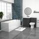 Nes Home Dark Grey 600mm Pvc 2 Doors Vanity Wc Unit Btw Toilet And Bath Set