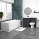 Nes Home Dark Grey 600mm Pvc 2 Drawers Vanity Wc Unit Btw Toilet And Bath Set