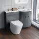 Nes Home Dene 1100 Rh Back To Wall Toilet, Soft Close Toilet & Resin Basin Grey