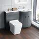 Nes Home Grey 1100 Mm Rh Vanity Unit And Back To Wall Wc Toilet Bathroom