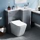 Nes Home Grey 900mm Rh Vanity Unit Basin Sink With Rimless Toilet