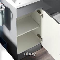 Nes Home Grey Cloakroom 900 mm LH Vanity Unit Basin WC BTW Toilet