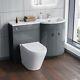 Nes Home Grey Rh 1100mm Vanity Basin Unit & Ellis Back To Wall Toilet