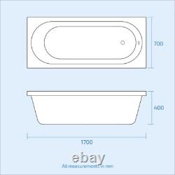 Nes Home High Gloss White 600mm Bathroom Vanity WC Unit BTW Toilet & Bath Set