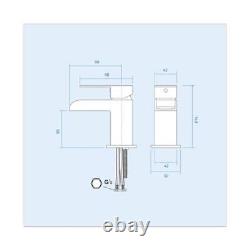 Nes Home L-Shaped LH Bath, Exposed Shower, White Basin Vanity, Taps, BTW Toilet