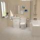 Nes Home L-shaped Lh Shower Bath Floor Standing White Basin Vanity Btw Toilet