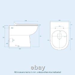 Nes Home L-Shaped RH Shower Bath, White Basin Vanity Unit with WC & BTW Toilet