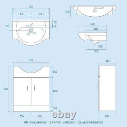 Nes Home L-Shaped RH Shower Bath, White Basin Vanity Unit with WC & BTW Toilet