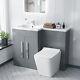 Nes Home Lh 1100mm Vanity Basin Unit, Wc Unit & Elora Back To Wall Toilet Grey