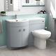 Nes Home Matte Grey 1100mm Left Hand Sink Combination Vanity Unit & Btw Toilet