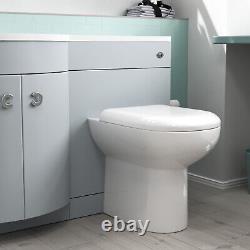 Nes Home Matte Grey 1100mm Left Hand Sink Combination Vanity Unit & BTW Toilet