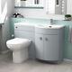 Nes Home Matte Grey 1100mm Right Hand Sink Combination Vanity Unit & Btw Toilet